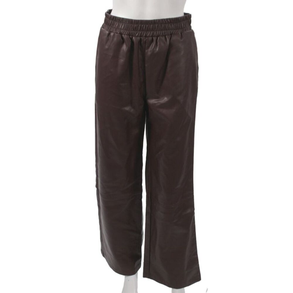 We're All Pretty Girls Women Jogger Pants Brown Pull On 50% PU Size S